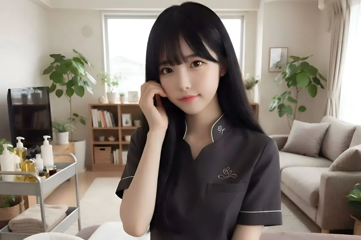 뚝섬출장마사지 관리사가 강변 주거지 실내에서 코스를 준비하는 모습
